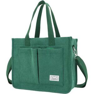 Tote Bag with Pockets, Green